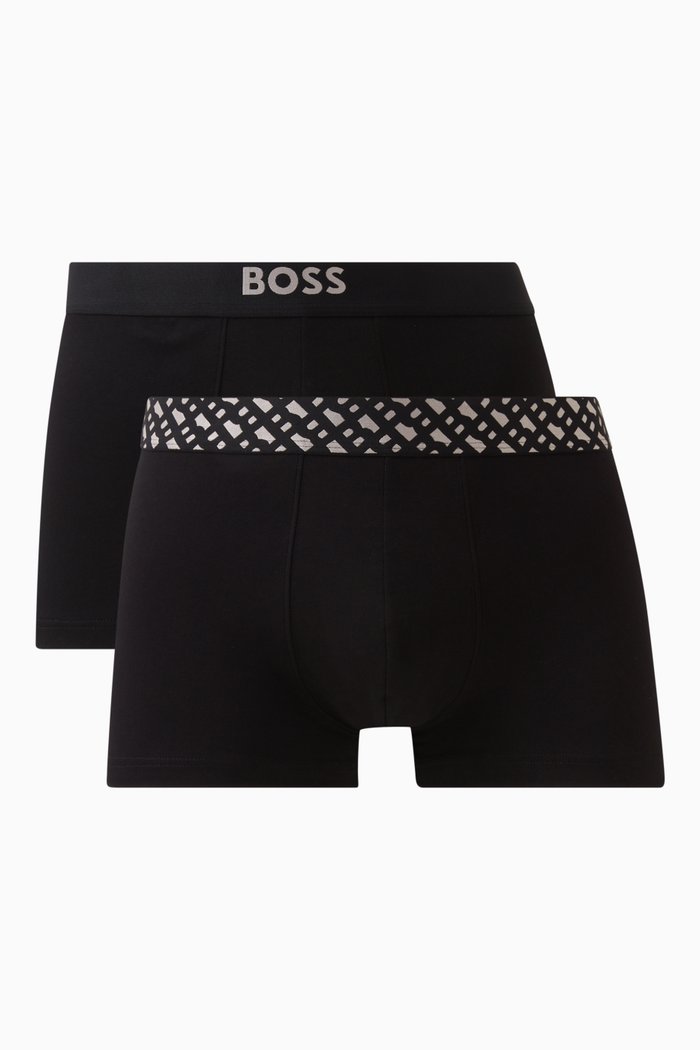

Trunks in Stretch Cotton, Set of 2, Black