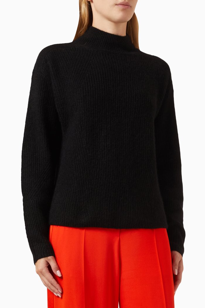 

Turtleneck Sweater in Wool Blend, Black