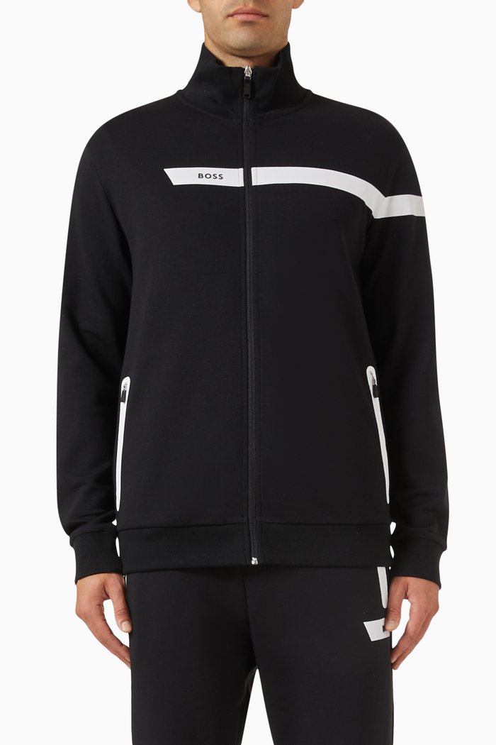 

Skaz 1 Zip-up Sweatshirt in Cotton-blend, Black