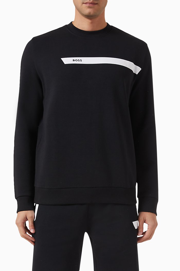 

Salbo Logo Sweatshirt in Stretch Cotton-blend, Black