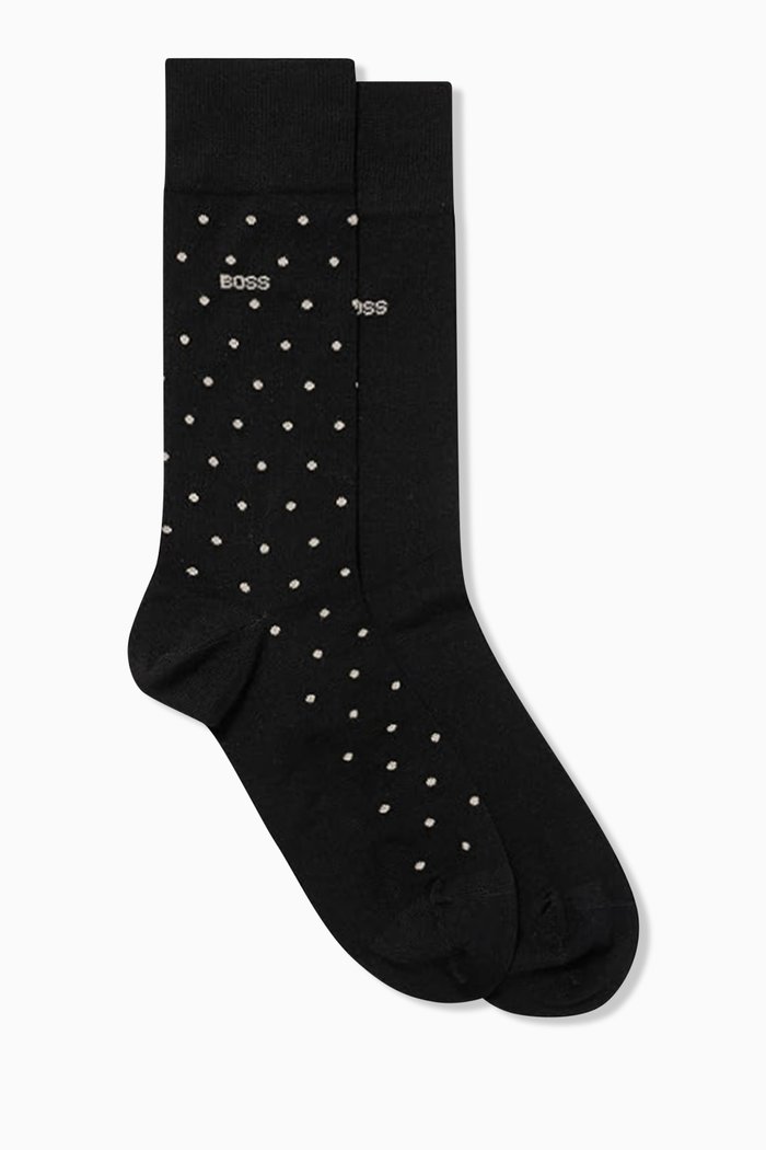 

Polk-dot Socks, Set of 2, Black
