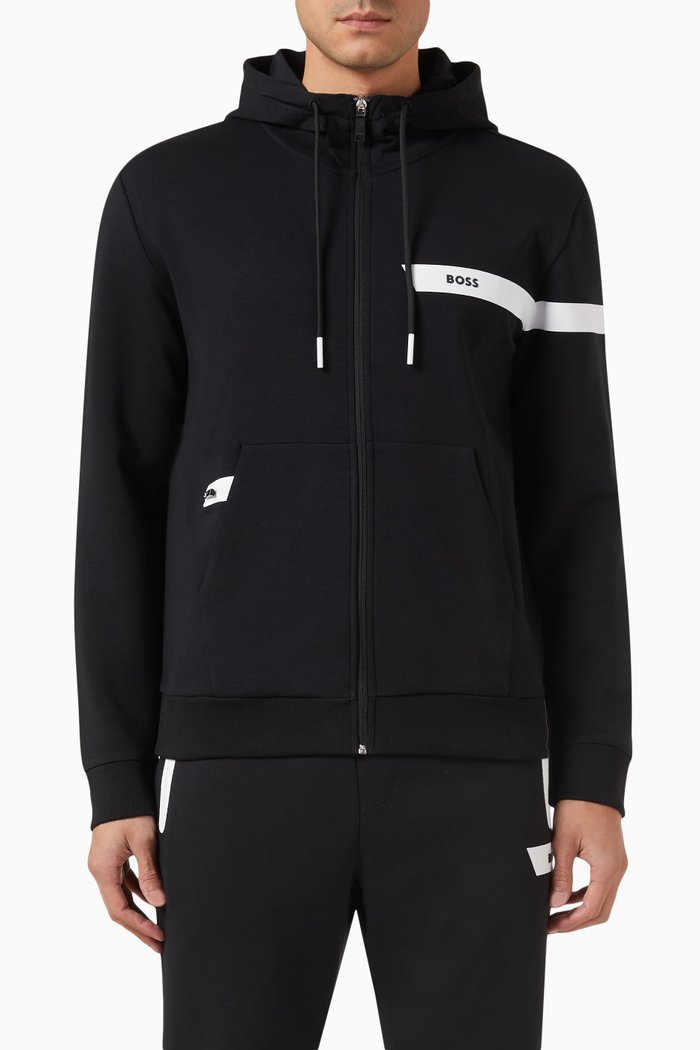

Logo Hoodie in Cotton Blend, Black