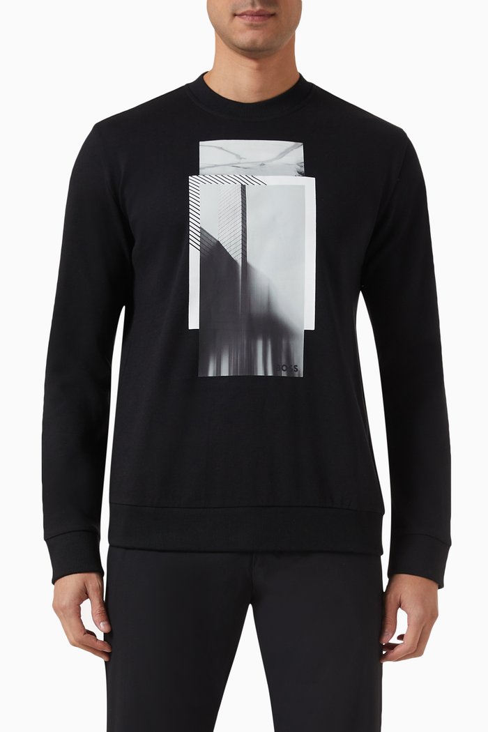 

Salbo Logo Sweatshirt in Stretch Cotton-blend, Black