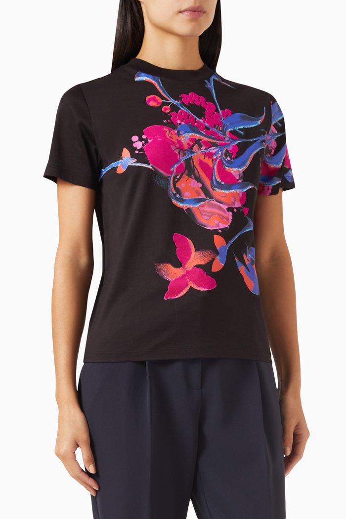 Ehanni 1 Printed T-shirt in Cotton-jersey, Black