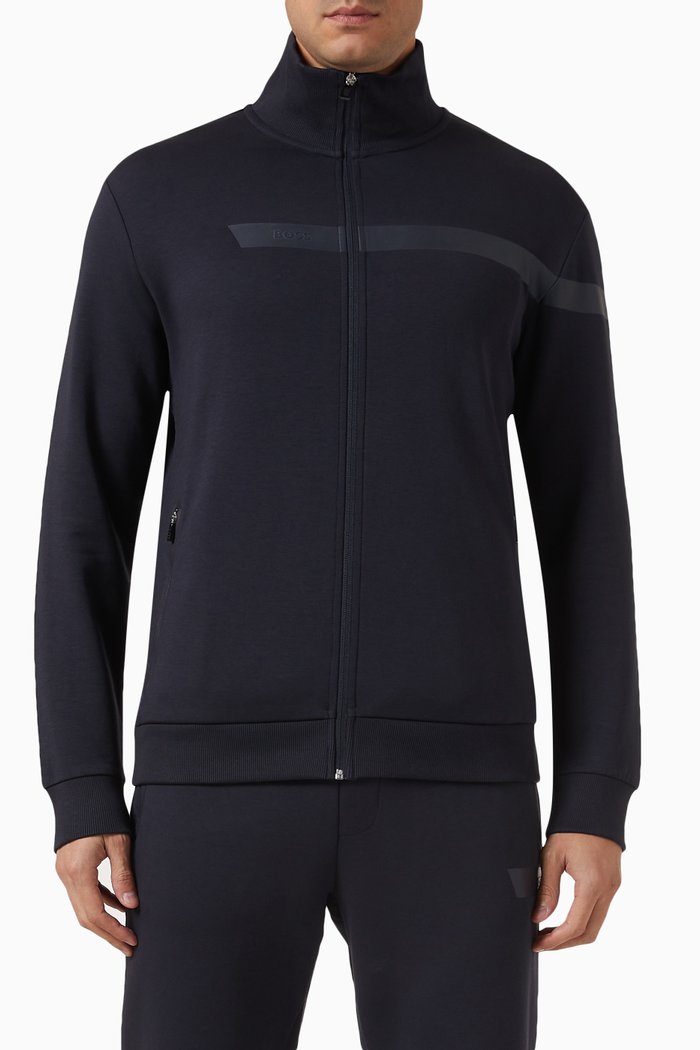 

Skaz Zip-up Sweatshirt in Cotton-blend, Blue