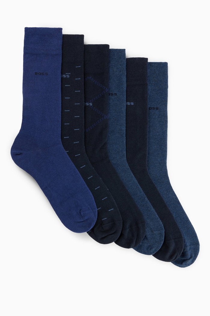 

Logo Socks in Cotton-blend, Set of 6, Blue