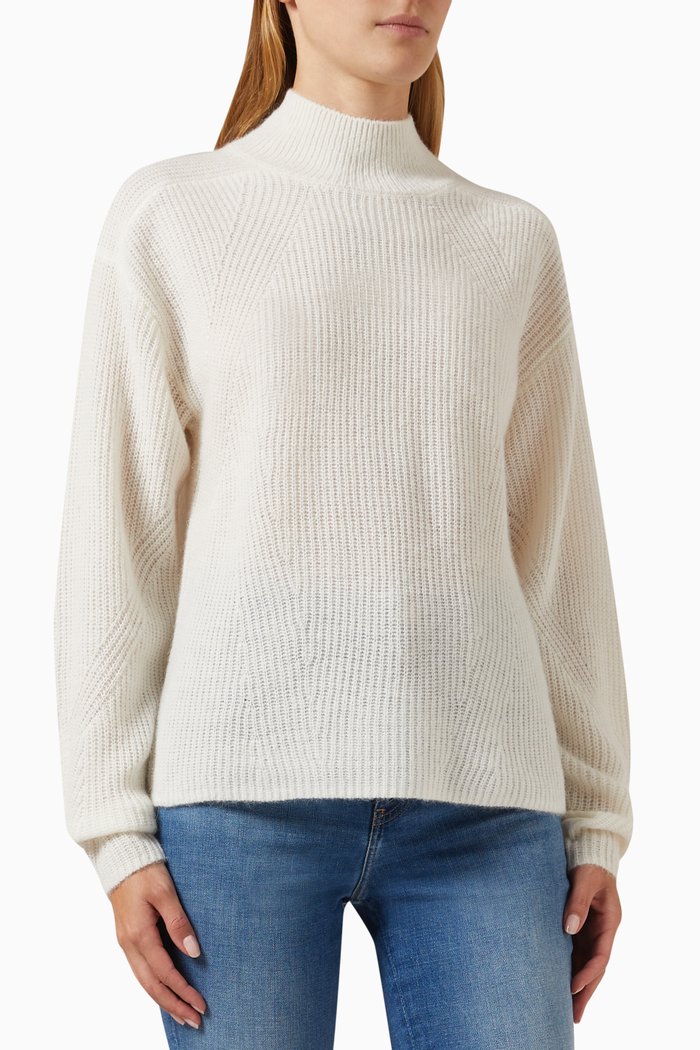 

Turtleneck Sweater in Wool Blend, White