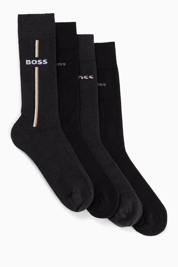 

Socks in Cotton-blend, Set of 4, Black