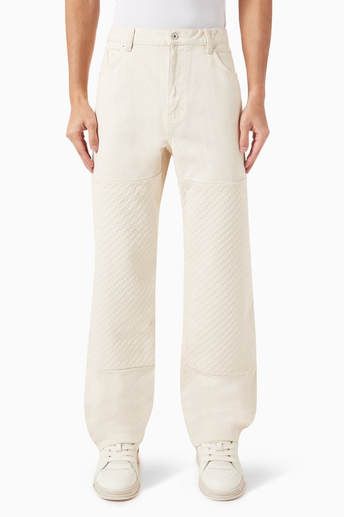 

Grate Straight-leg Pants in Embossed-cotton, Neutral