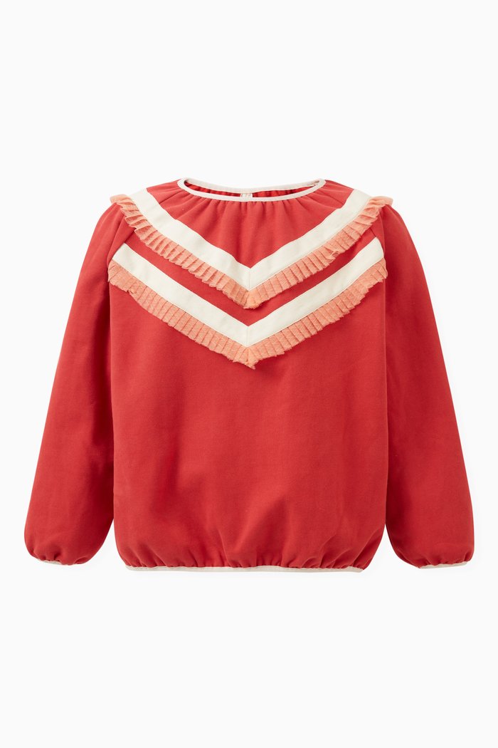 

Willow Embellished Sweatshirt in Cotton, Orange
