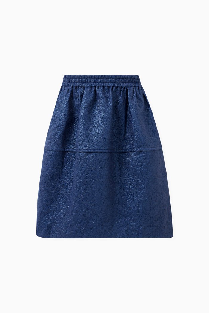 

Terra Faceted Seam Skirt in Cotton-blend, Blue