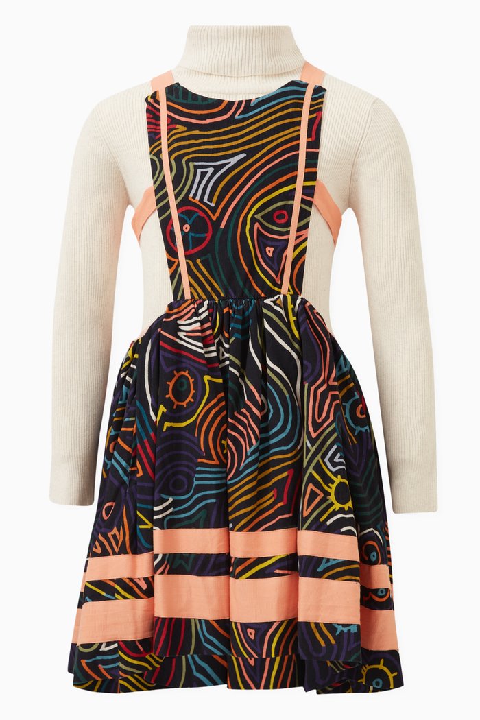 

Ivy Jalisco Apron Dress Set in Cotton, Multicolour