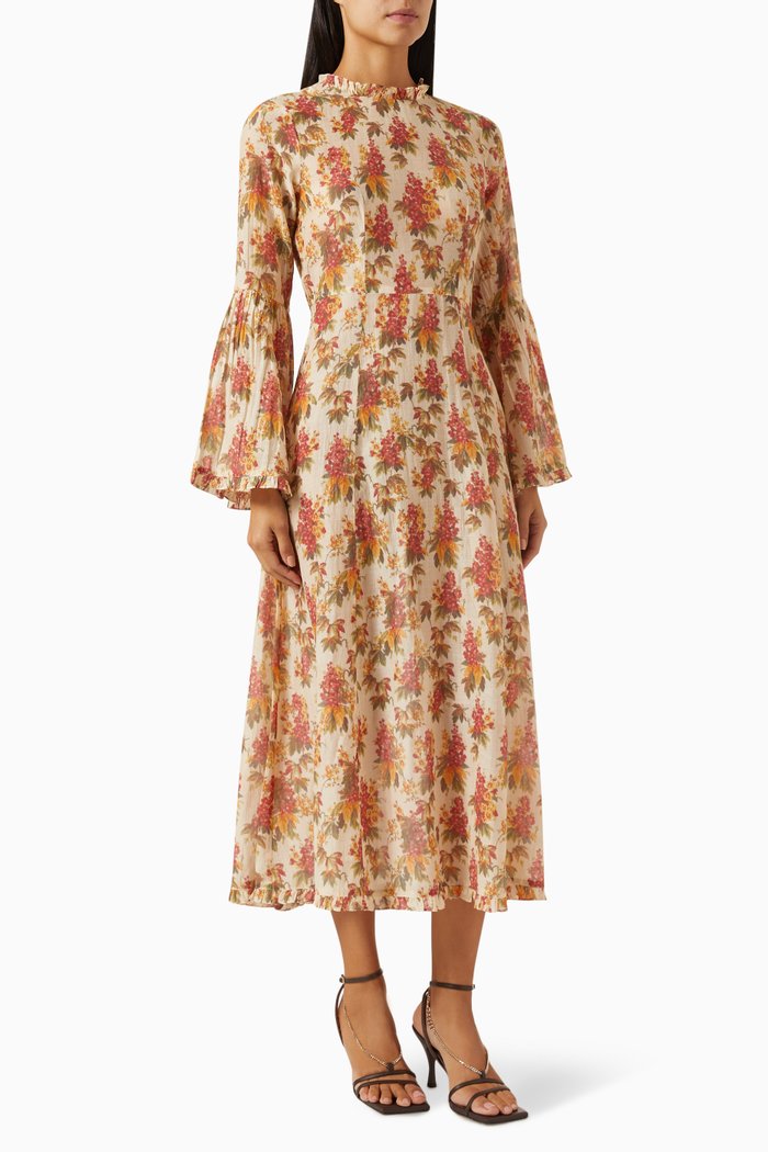 

Odelette Maxi Dress in Cotton-silk Blend, Multicolour