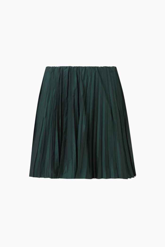 

Crush Pleated Skirt in Tulle, Brown