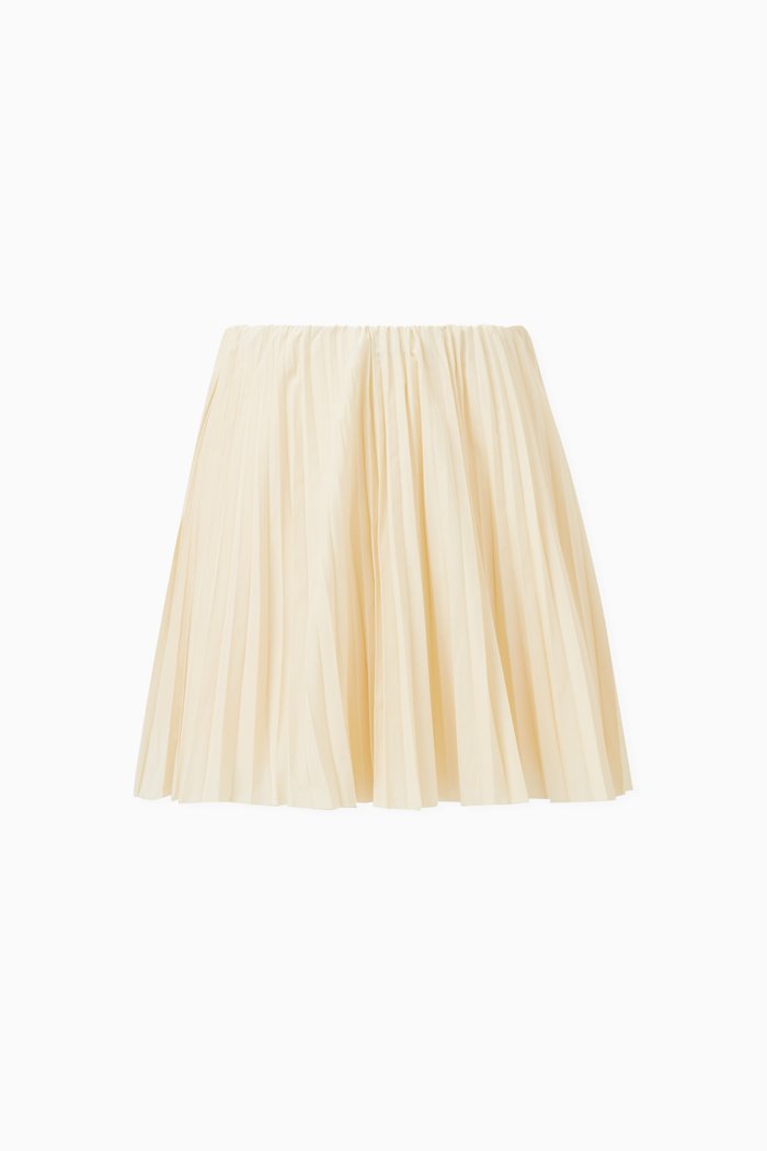 

Crush Pleated Skirt in Tulle, Neutral