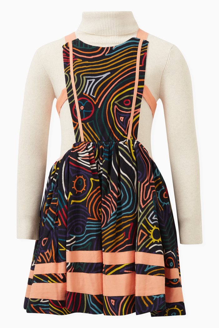 

Ivy Jalisco Apron Dress Set in Cotton, Multicolour