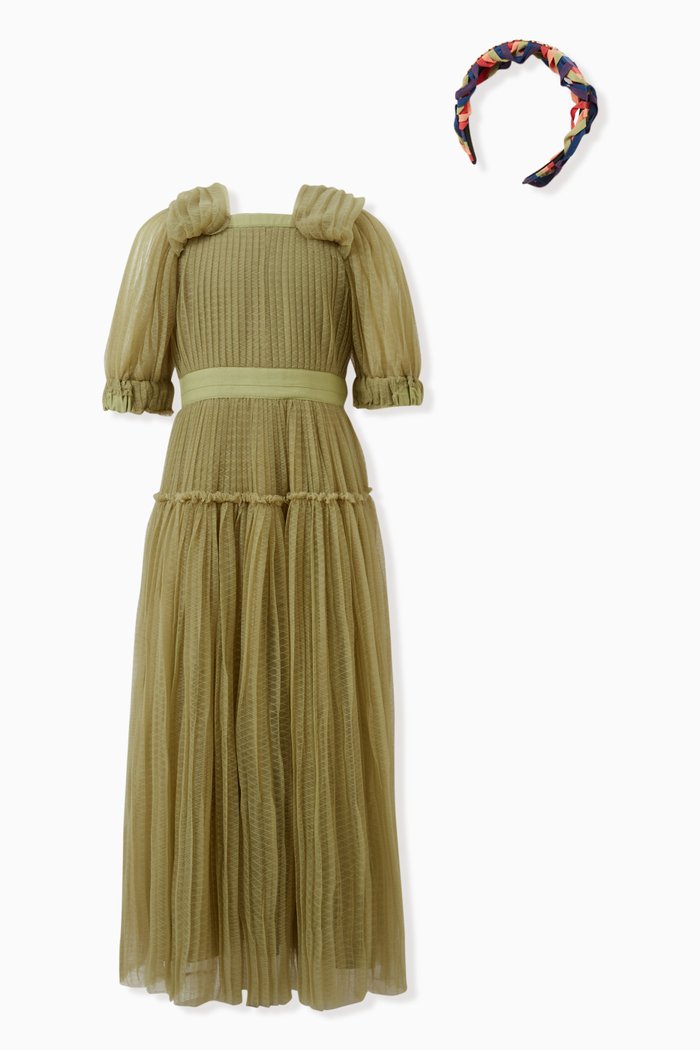 

Cornucopia Tiered Maxi Gown Set in Nylon, Green