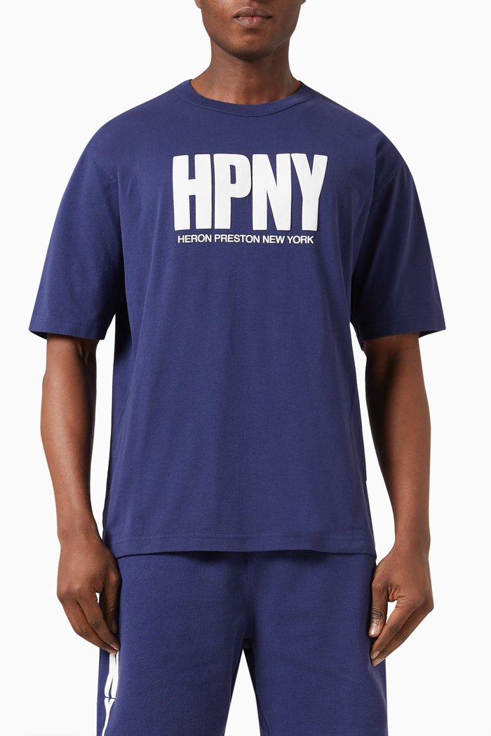 

Logo-print T-shirt in Cotton, Blue