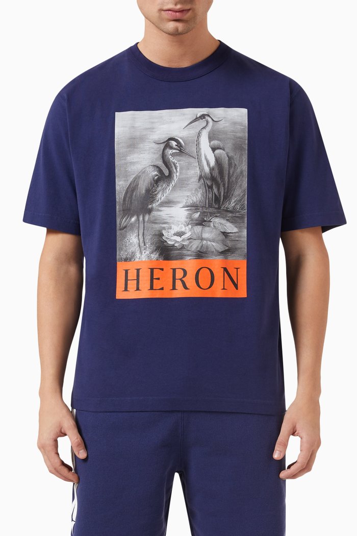

Heron T-shirt in Organic Cotton-jersey, Blue