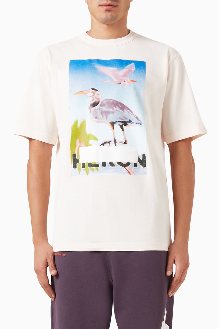 

Censored Heron T-shirt in Cotton Jersey, White