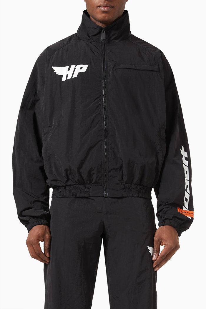 

Logo-print Tracktop in Nylon, Black