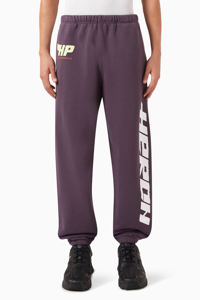 

Graphic-print Sweatpants in Cotton, Purple
