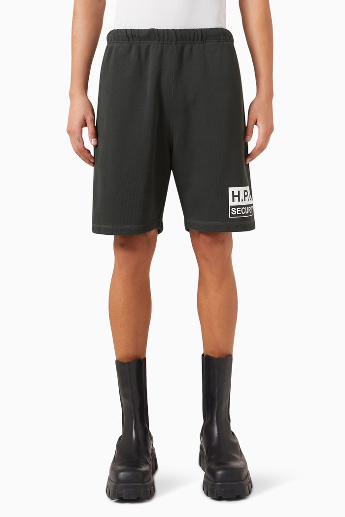 

Graphic-print Shorts in Cotton, Black