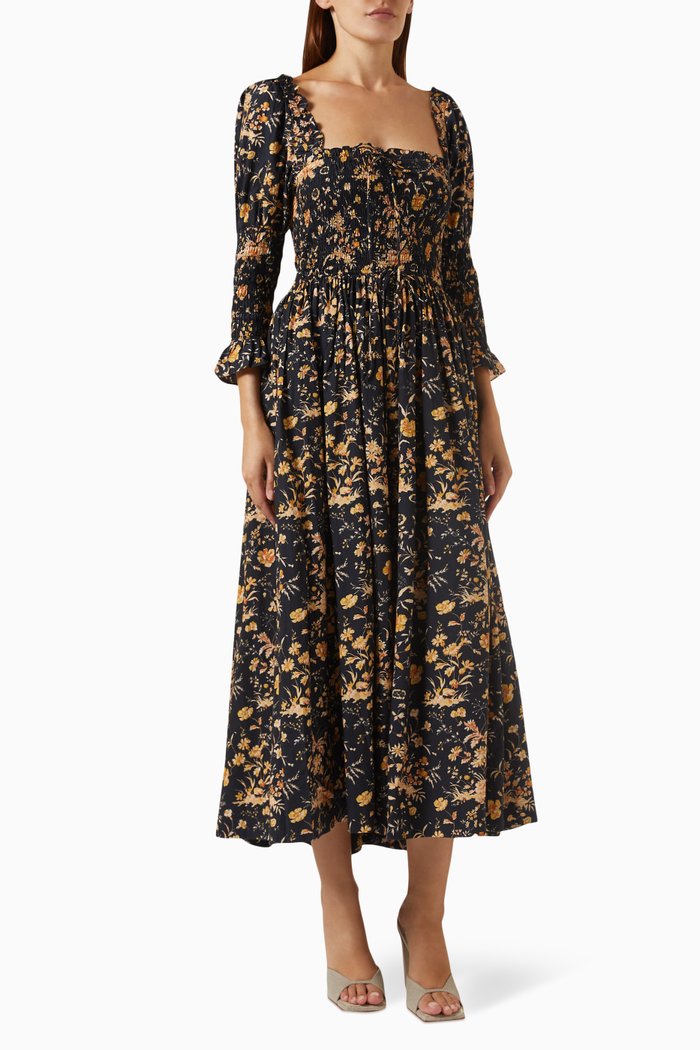

Bijou Dress in Organic Cotton-poplin, Blue