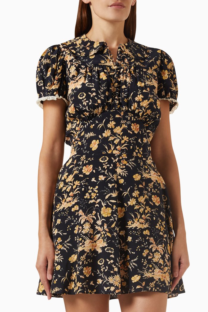 

Briette Mini Dress in SIlk, Blue