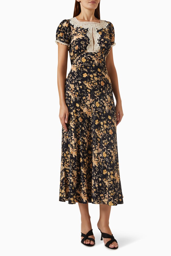 

Emeline Dress in Silk, Blue