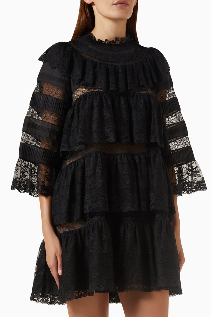 

Oralie Dress in Lace, Black