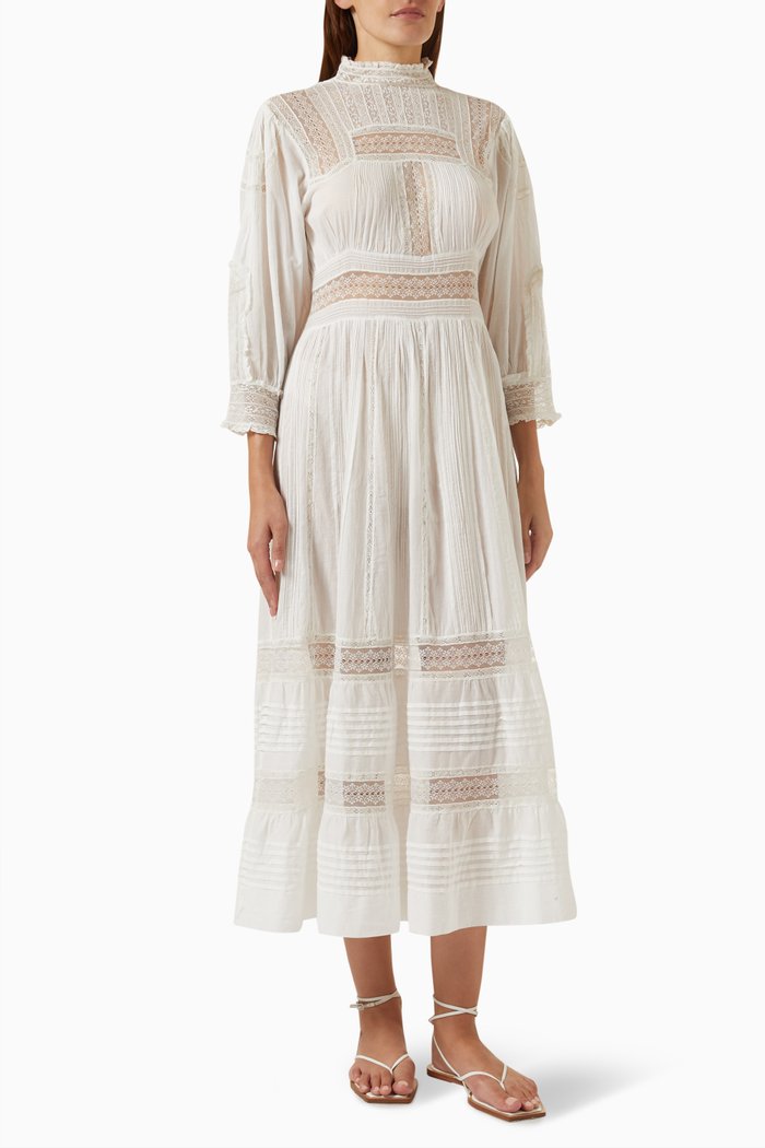 

Magnolia Dress in Organic Cotton-voile, White