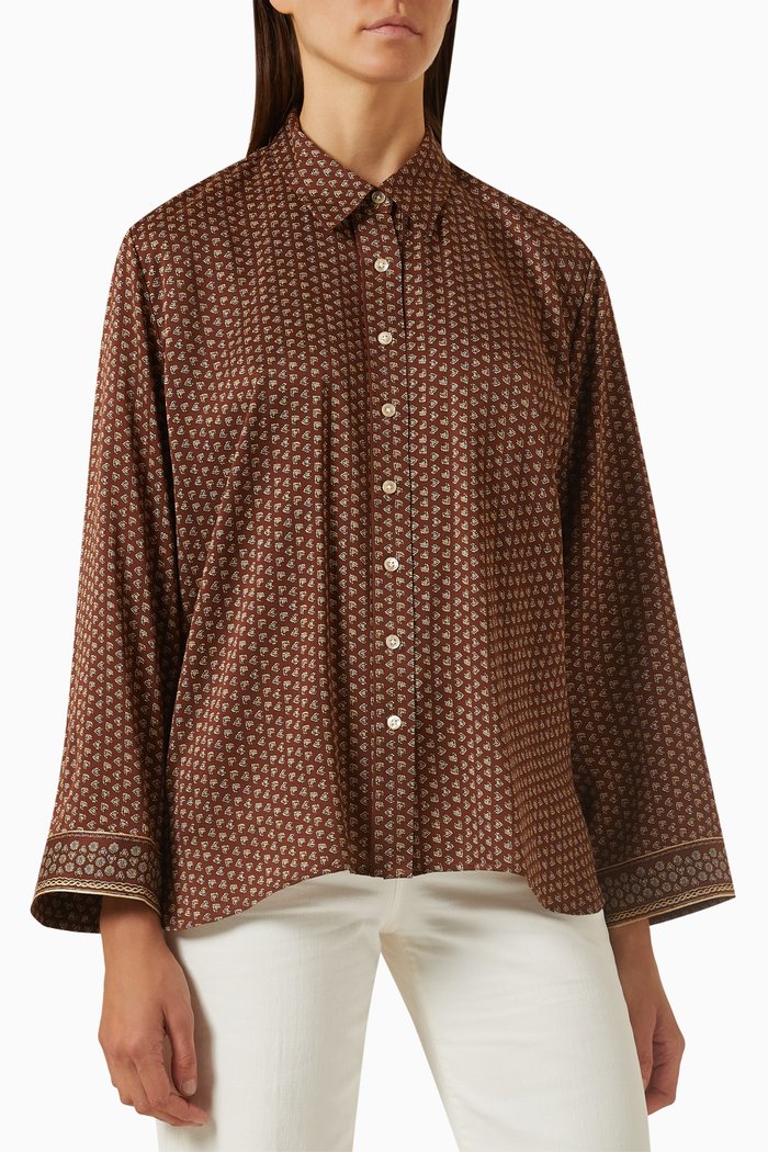 

Hilla Top in Silk-satin, Brown