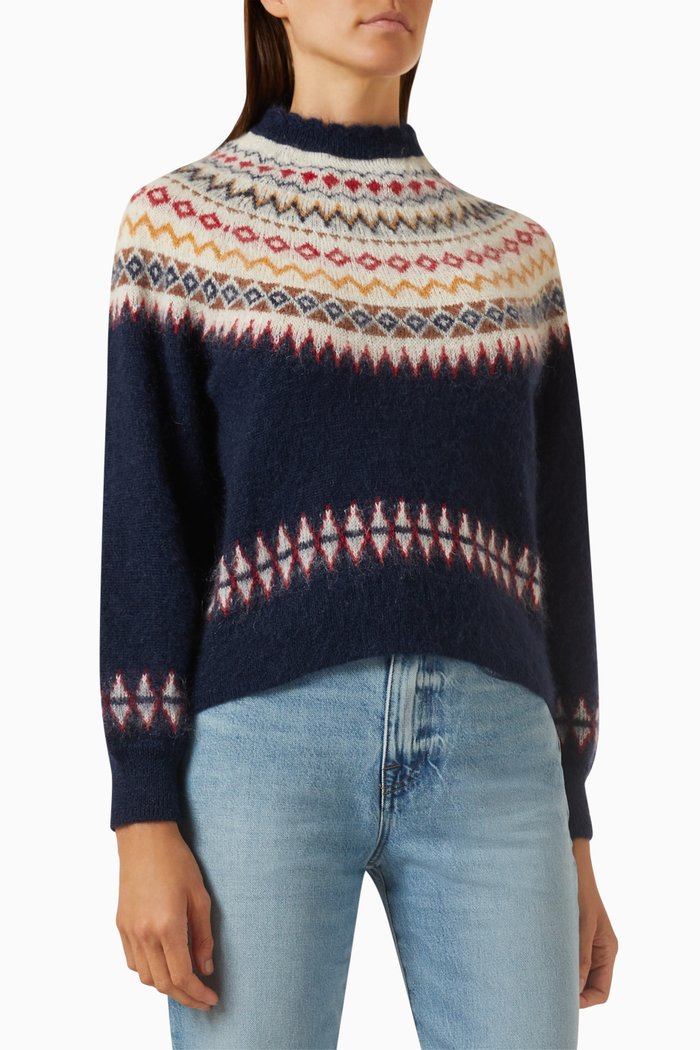 Harvest Sweater in Wool-knit, Blue