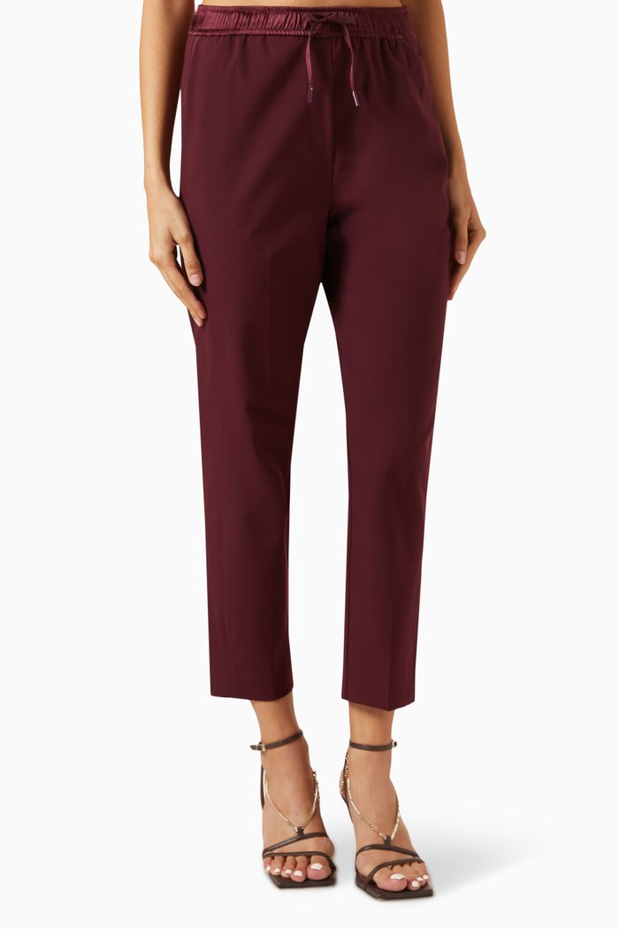 

Milva Joggers in Stretch-canvas, Burgundy
