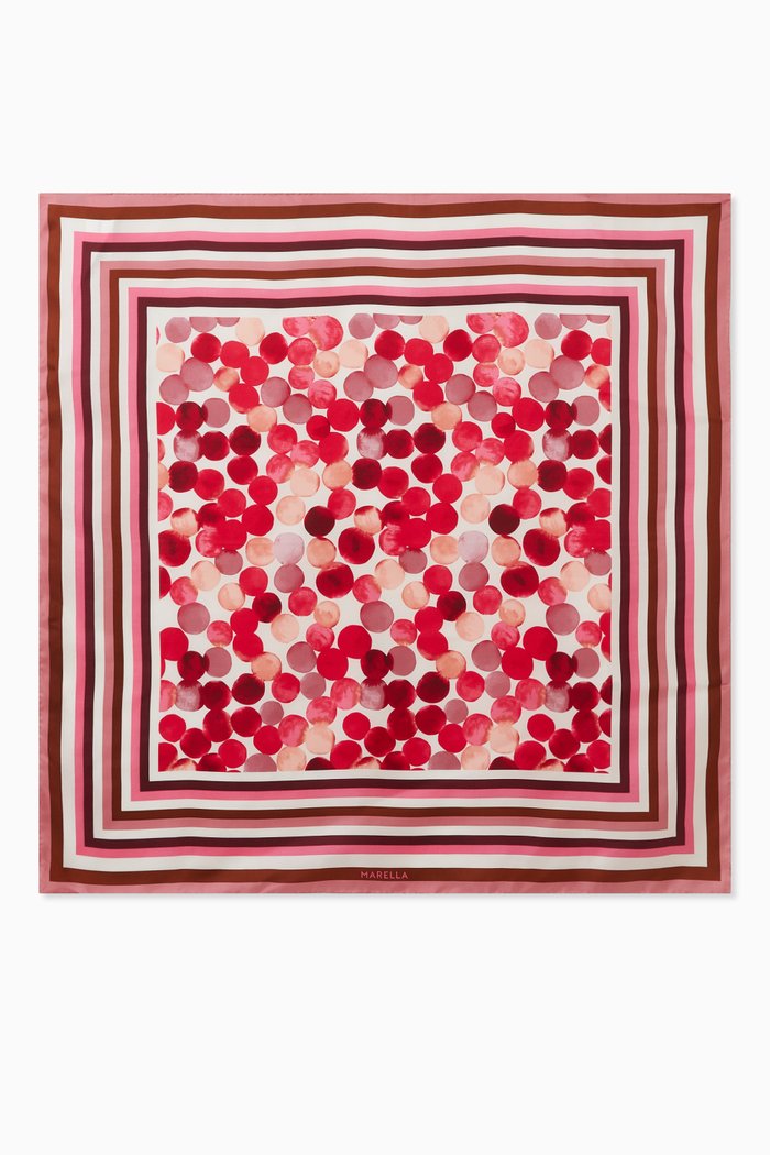 

Pavone Printed Scarf in Silk, Pink