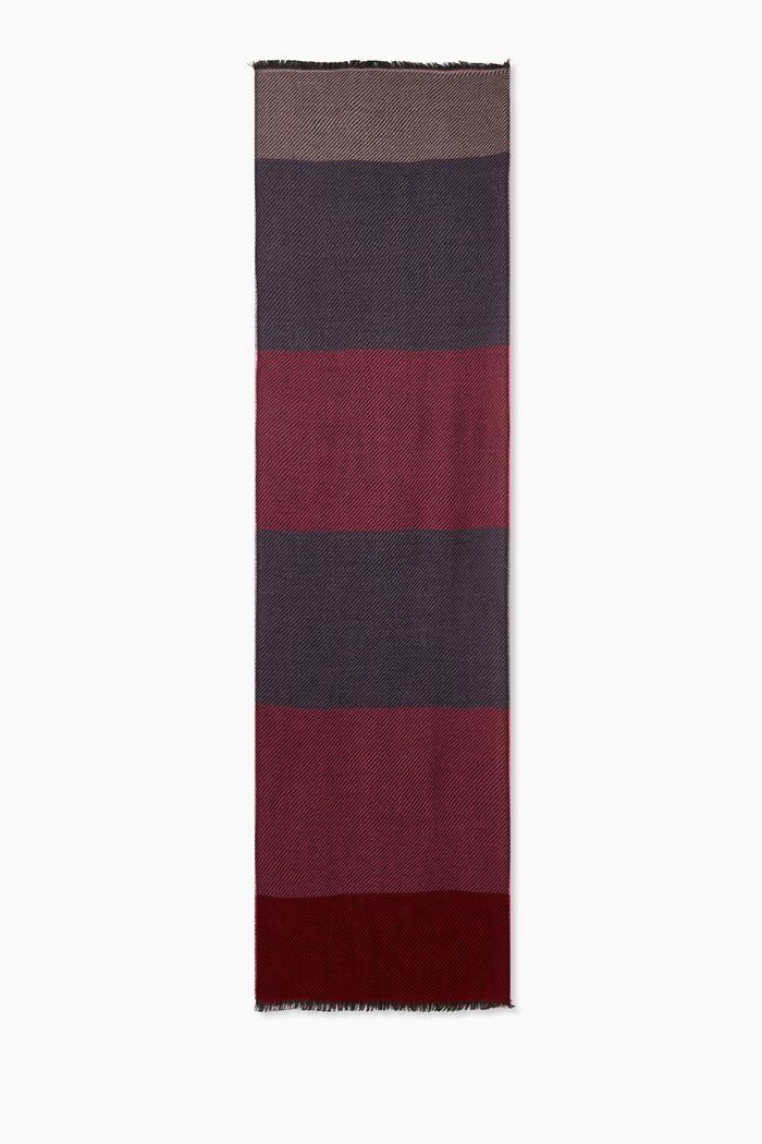 

Finish Colour-block Scarf in Wool-blend Knit, Pink