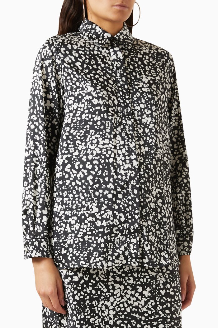 

Best Printed Shirt in Satin, Black