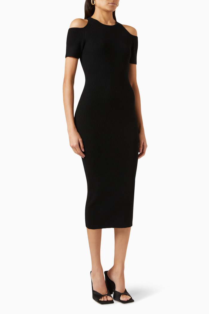 

Litanie Midi Dress in Viscose-knit, Black