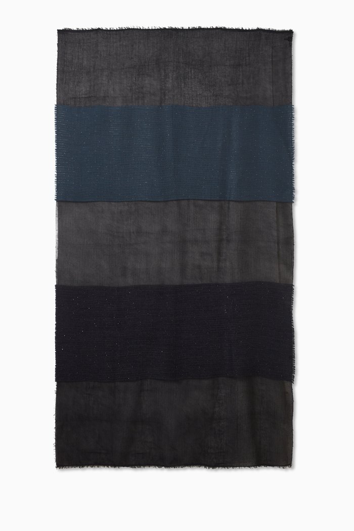 

Albore Colour-block Scarf in Modal-blend, Blue