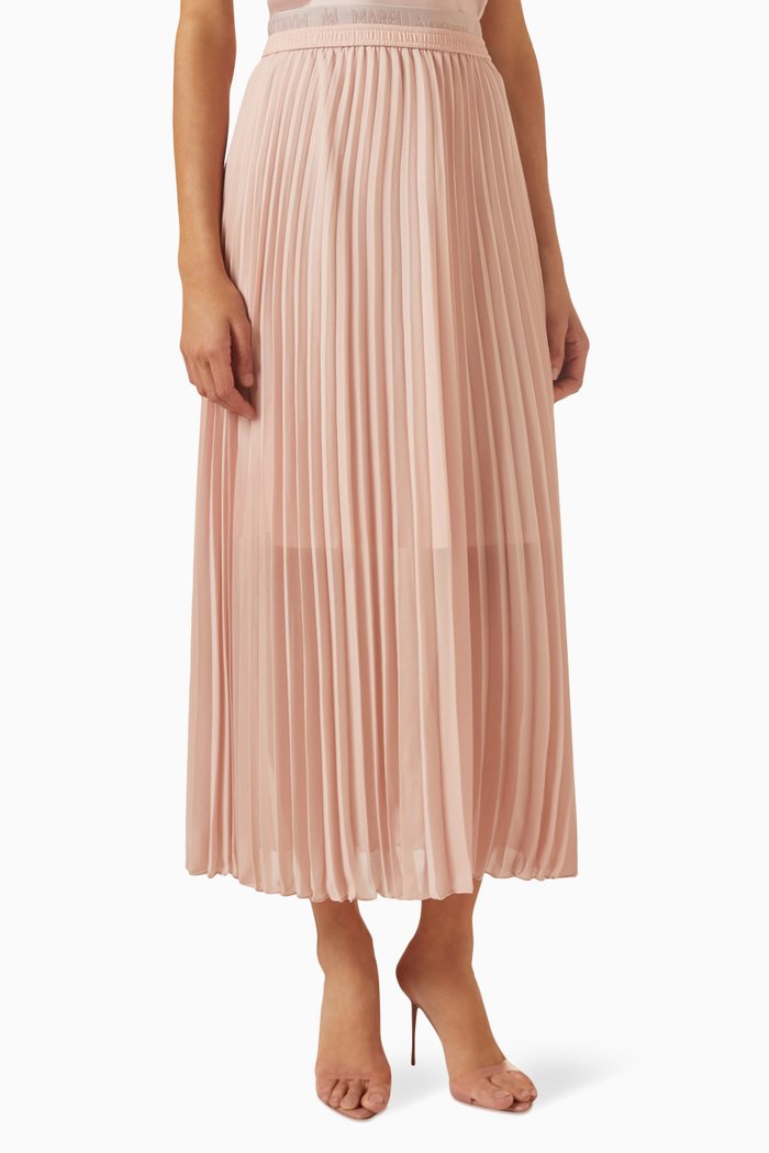 

Lubiana Pleated Midi Skirt in Georgette, Pink