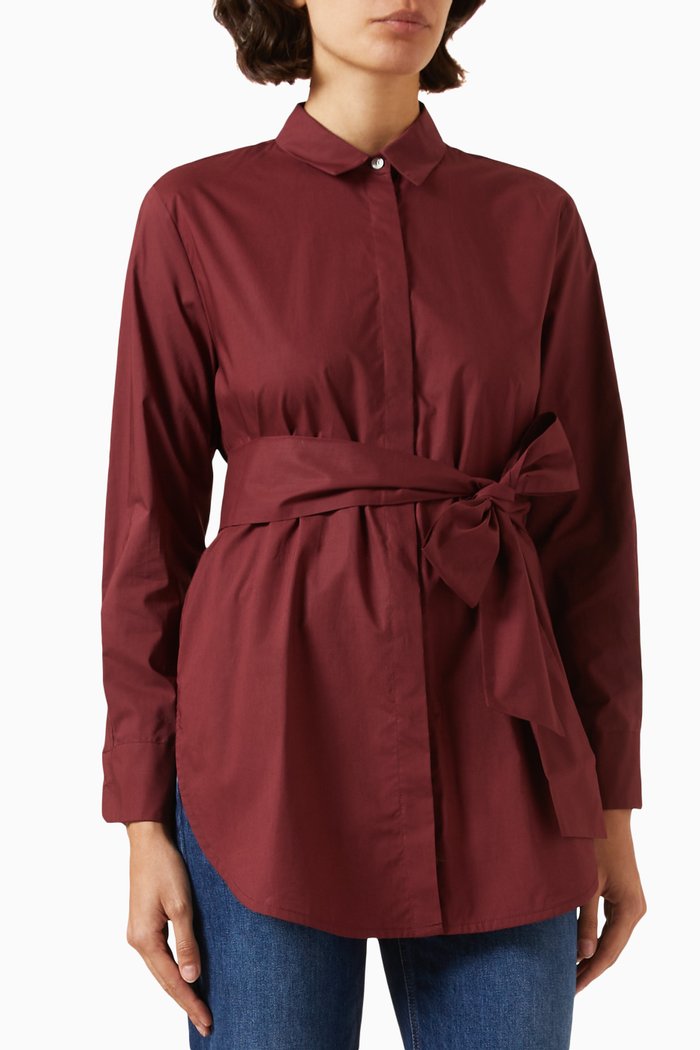 

Geranio Tunic Shirt in Cotton, Red