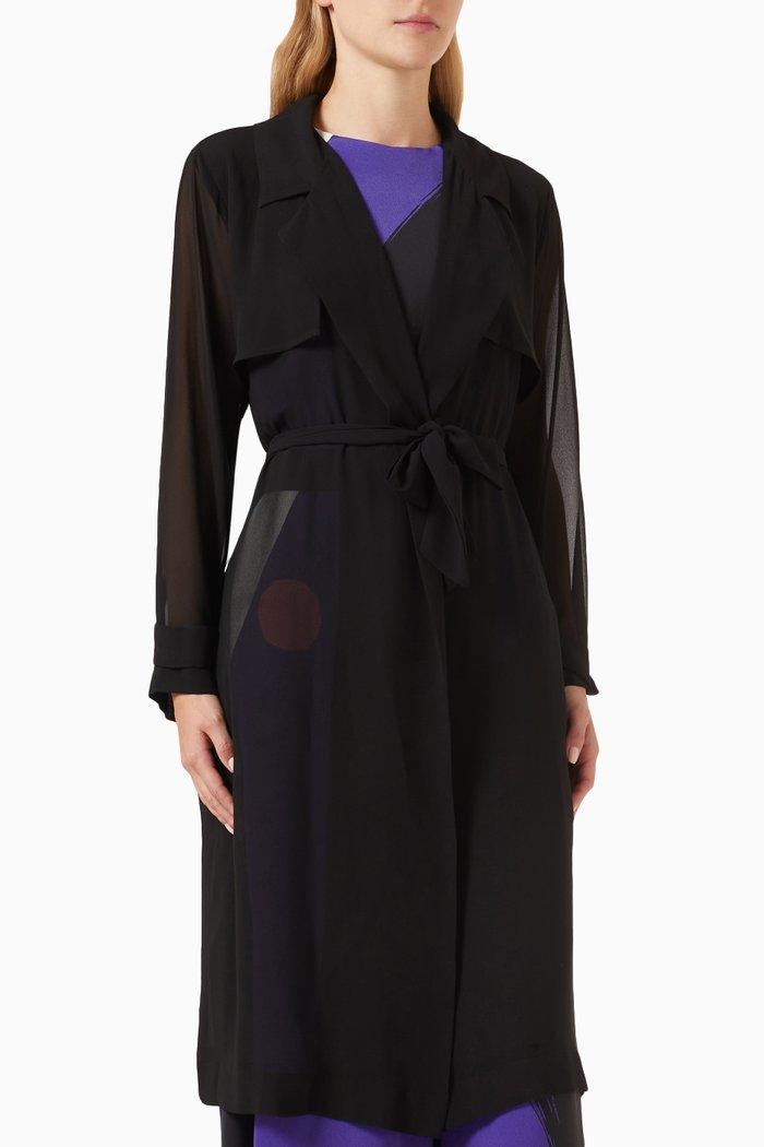 

Galizia Trench Coat in Recycled-georgette, Black