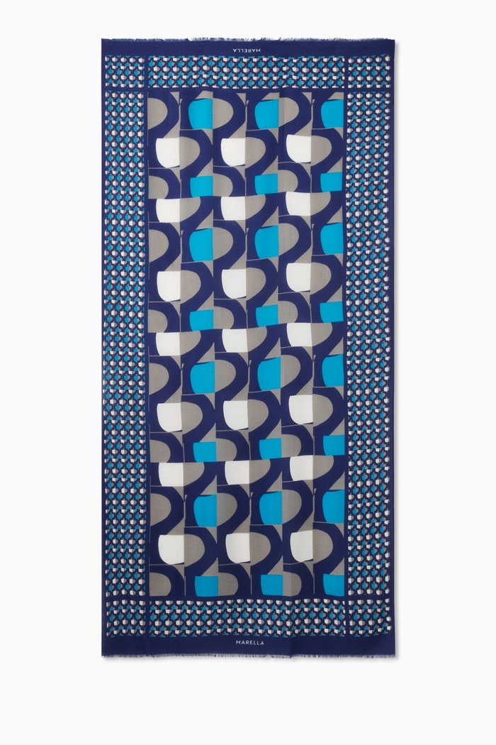 

Paella Printed Scarf, Blue
