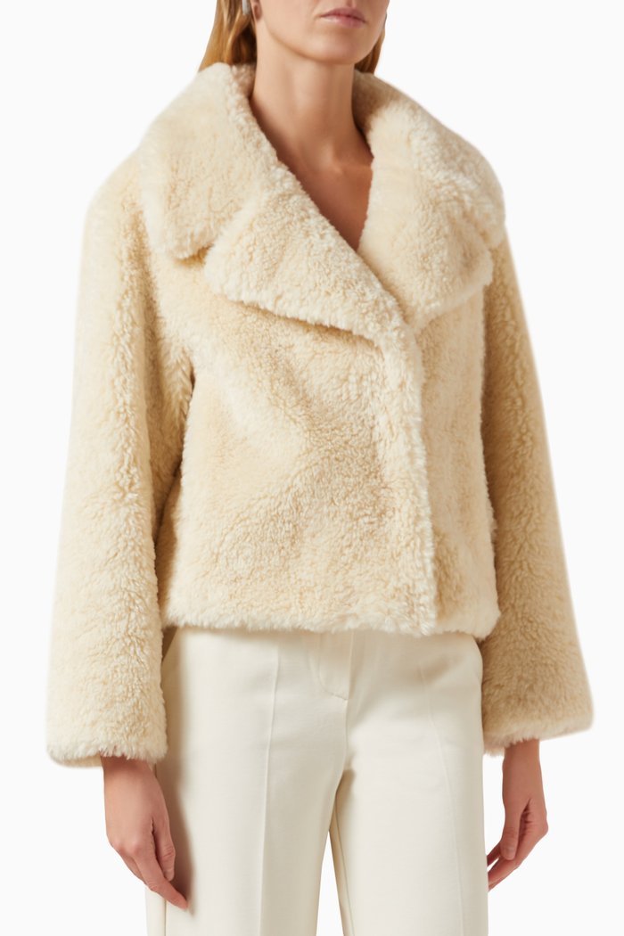 

Safari Boxy Jacket in Faux-fur, Neutral