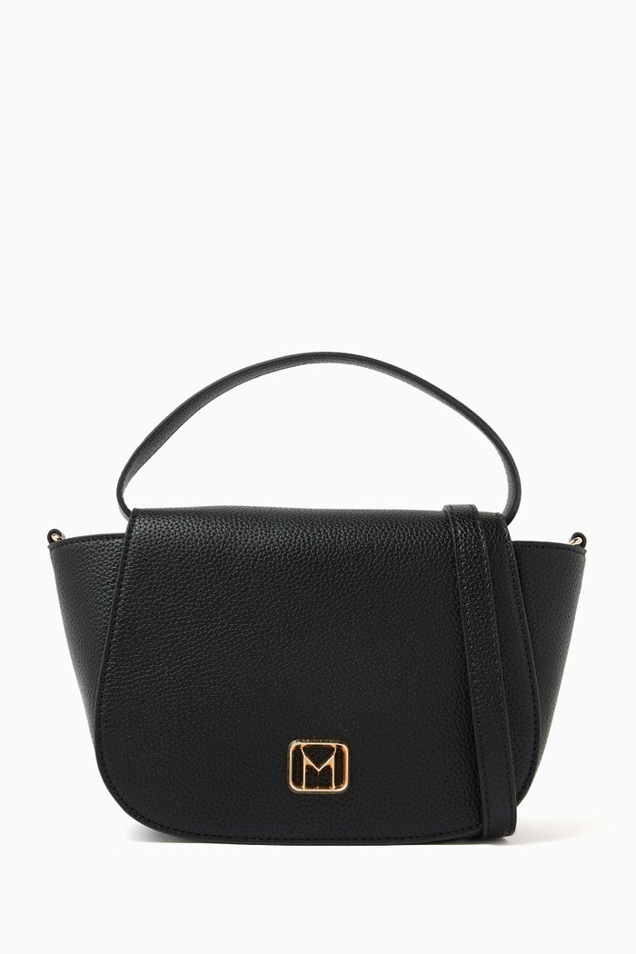 Lucerna Top-handle Bag in Faux Leather, Black