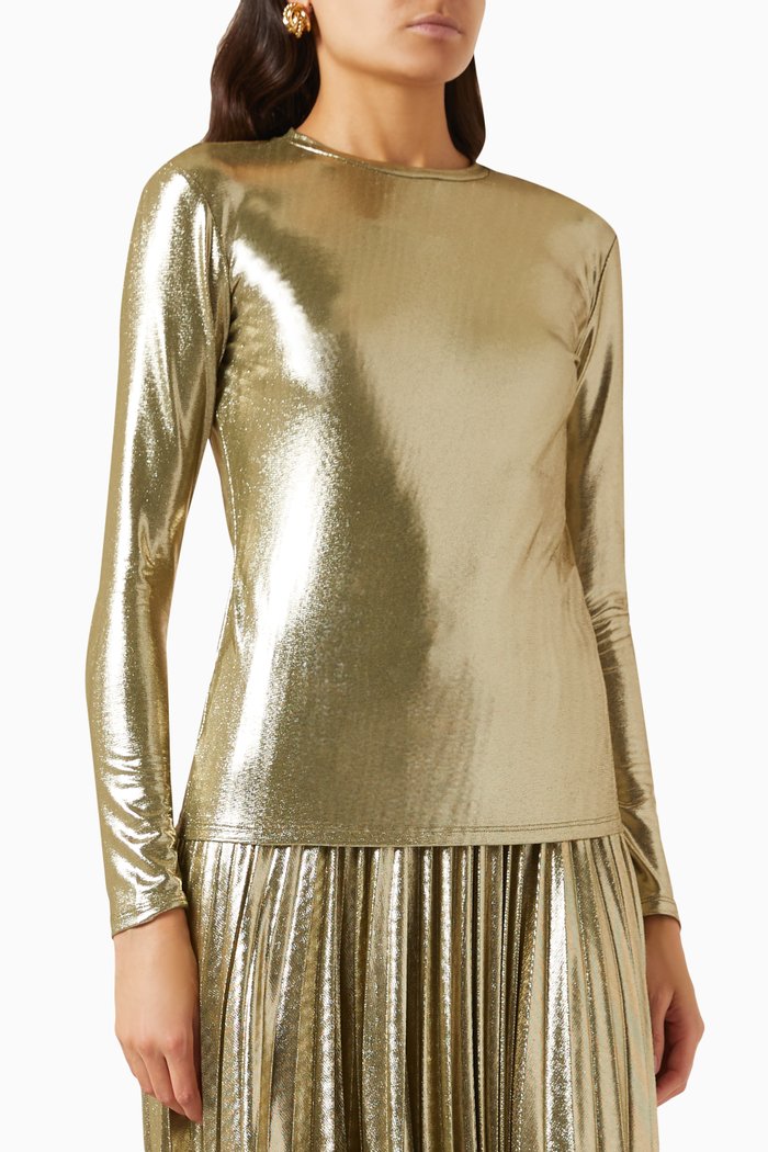 

Cosmo Top in Metallic-jersey, Gold