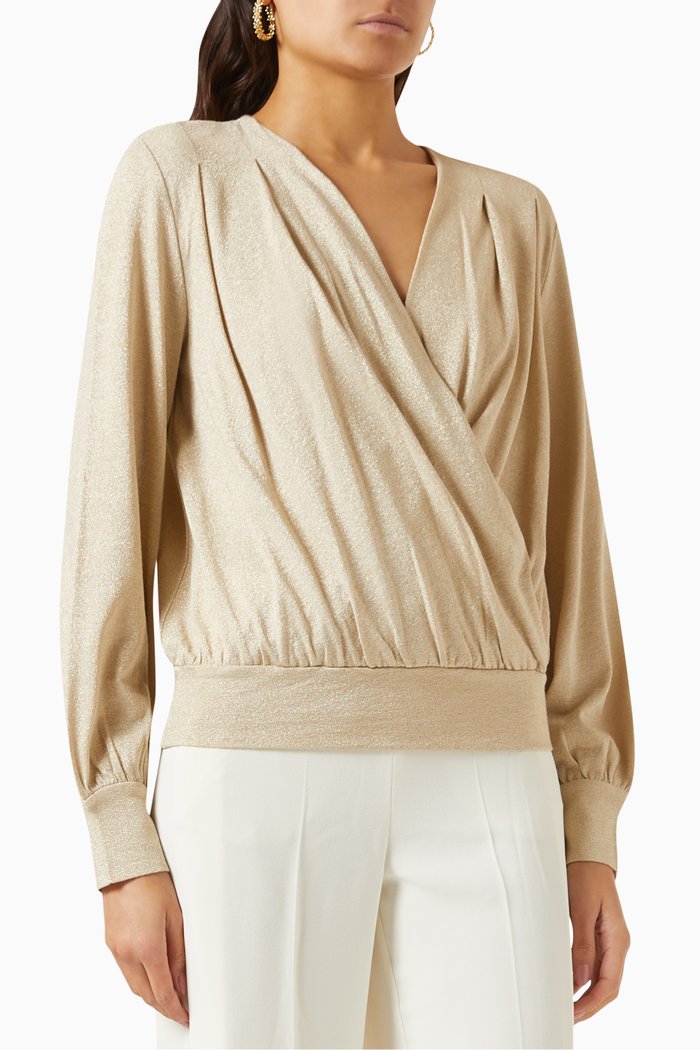 

Niobe Wrap Top in Viscose-knit, Neutral