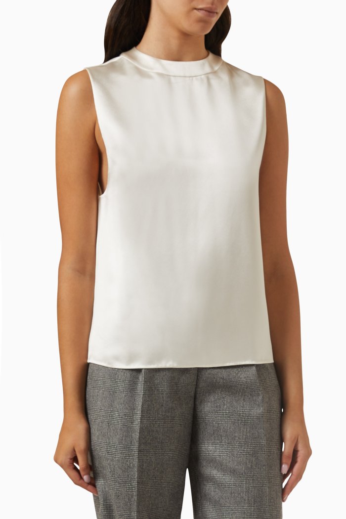

Tank Top in Silk-satin, White