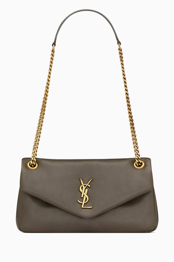 

Calypso Shoulder Bag in Plunged Lambskin, Green